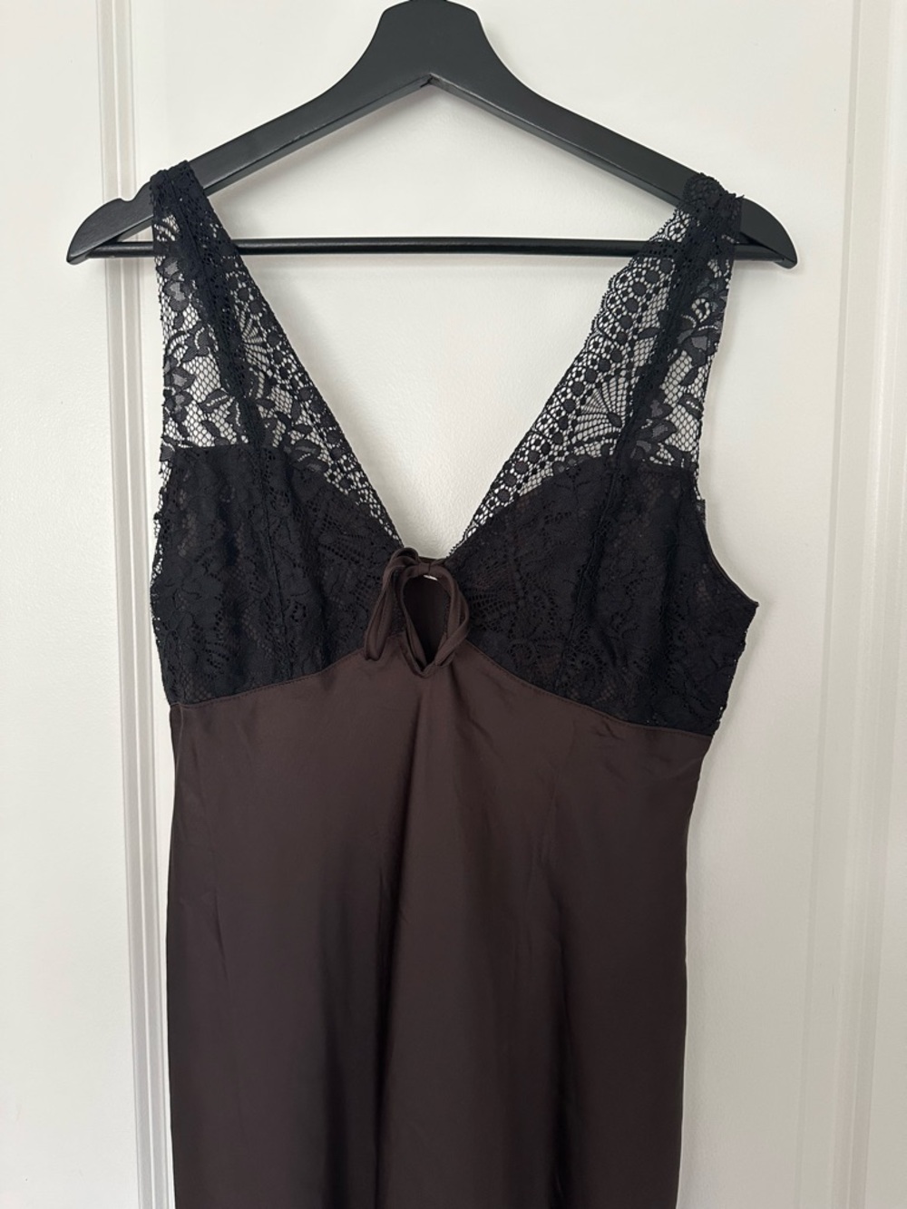 FREE PEOPLE Intimately FP Country Side Maxi Satin Slip Dress In Hot Fudge - Picture 3 of 5